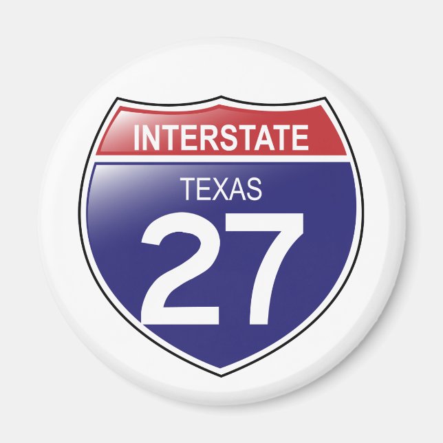 Imã Interstate 27 Texas Magnet (Frente)