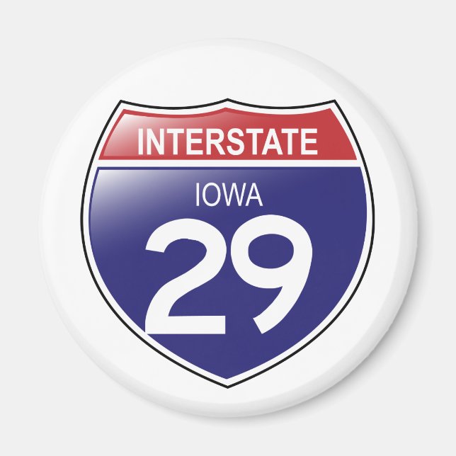 Imã Interstate 29 Iowa Magnet (Frente)