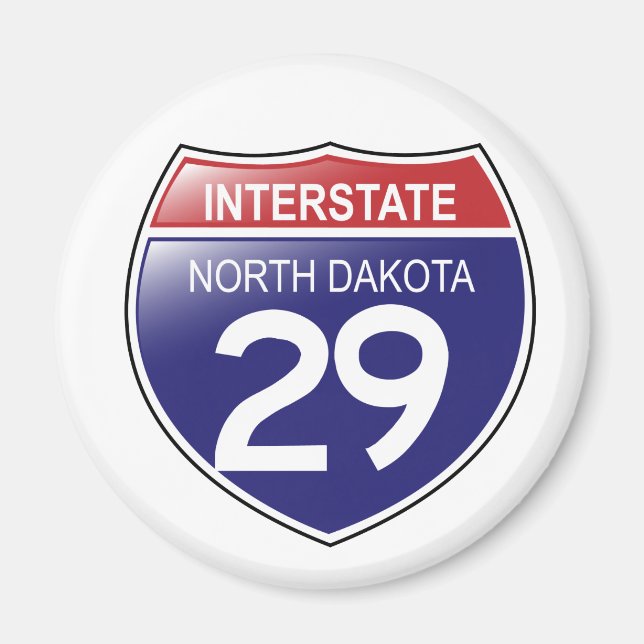 Imã Interstate 29 North Dakota Magnet (Frente)
