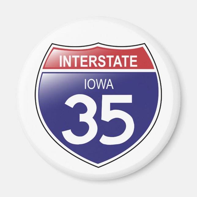Imã Interstate 35 Iowa Magnet (Frente)