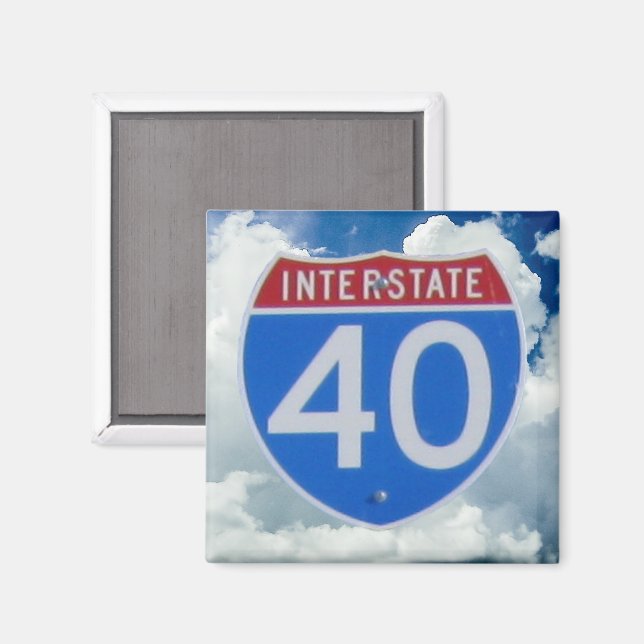 Imã Interstate 40 Shield (Front/Back)