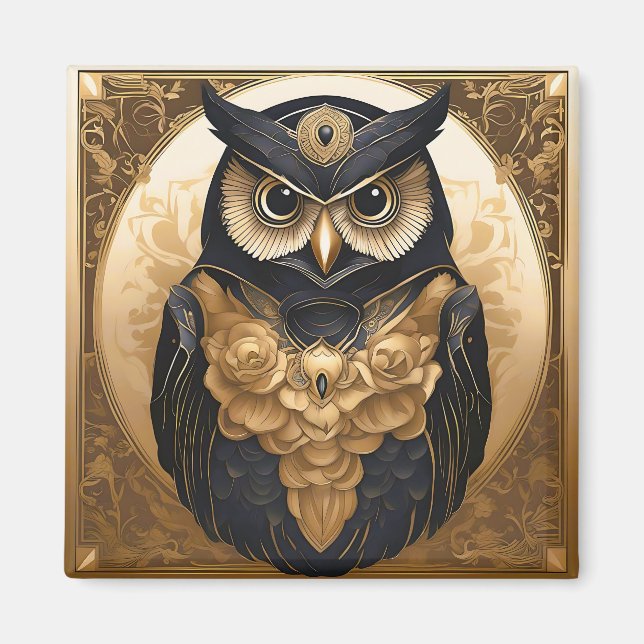 Imã Intricate Owl Vintage (Frente)