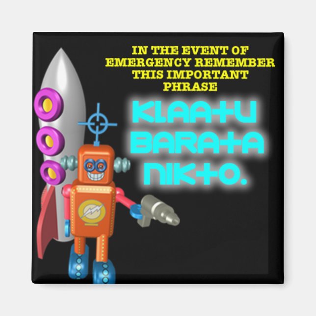 Imã Invasão da alienígena: Klaatu Barata Nikto (Frente)