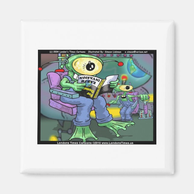 Imã Invasão da Terra 4 Dummies Engraçados Presentes Ca (Frente)