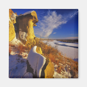 Imã Inverno ao longo do rio Missouri perto