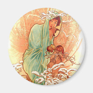 Imã Inverno - arte Nouveau de Alphonse Mucha