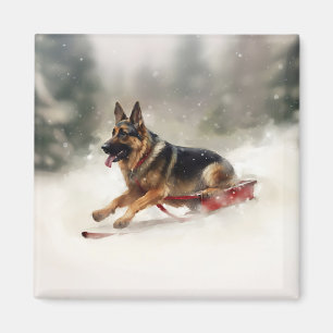 Imã Inverno de german shepherd Natal