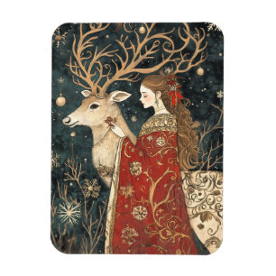 Ímã Inverno Encantado: A Maiden e o Stag