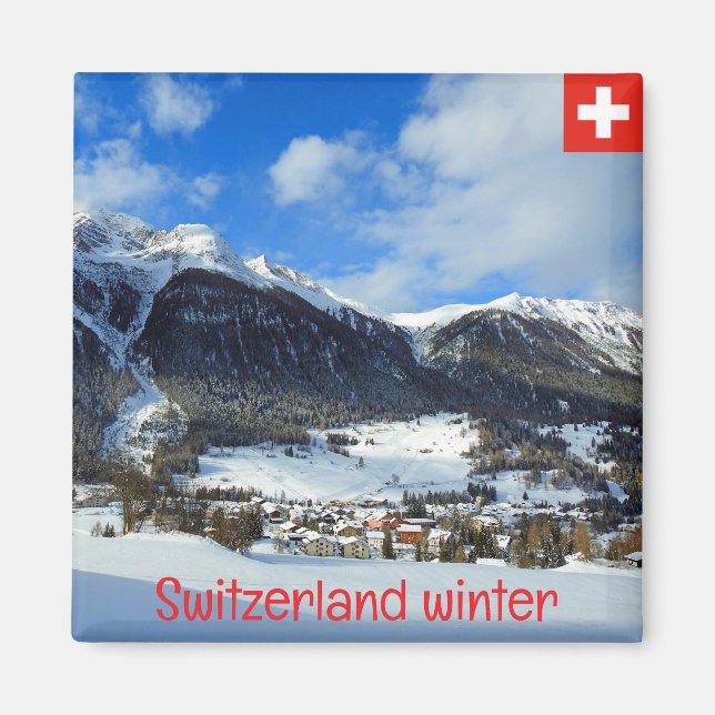 Imã Inverno nas montanhas da Suíça (Frente)