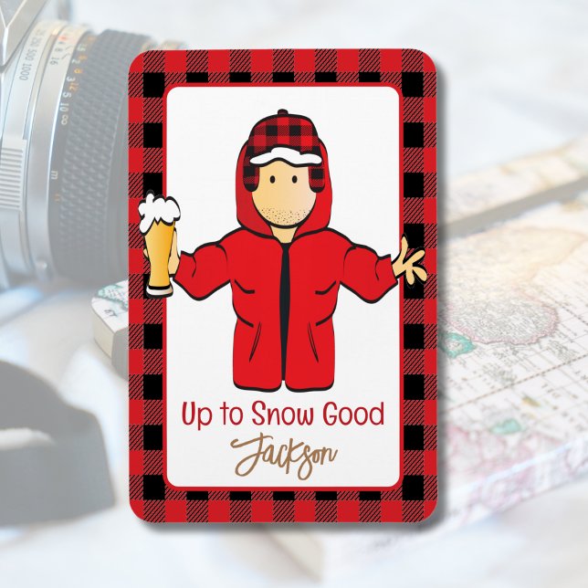 Ímã Inverno Snow Alaskan Farejado dizendo para ele (Criador carregado)