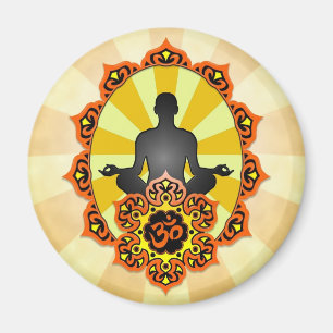 Imã Ioga Aum da meditação, laranja e amarelo