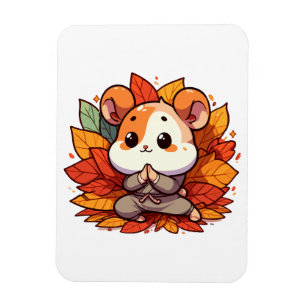 Ímã Ioga de hamster outono Kawaii