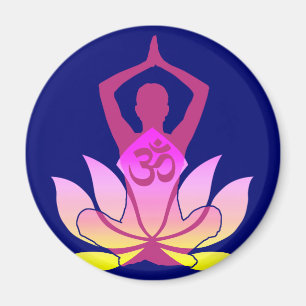 Imã Ioga espiritual da flor de OM Namaste Lotus no