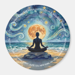 Imã Ioga Meditação Estrela Noite Céu Lua Oceano Praia