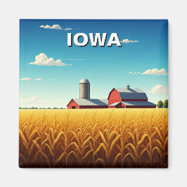 Imã Iowa Cornfield Red Barn