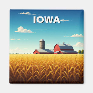 Imã Iowa Cornfield Red Barn