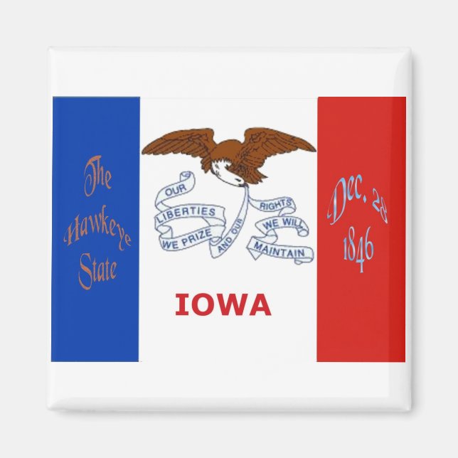 Imã Iowa Flag Magnet (Frente)