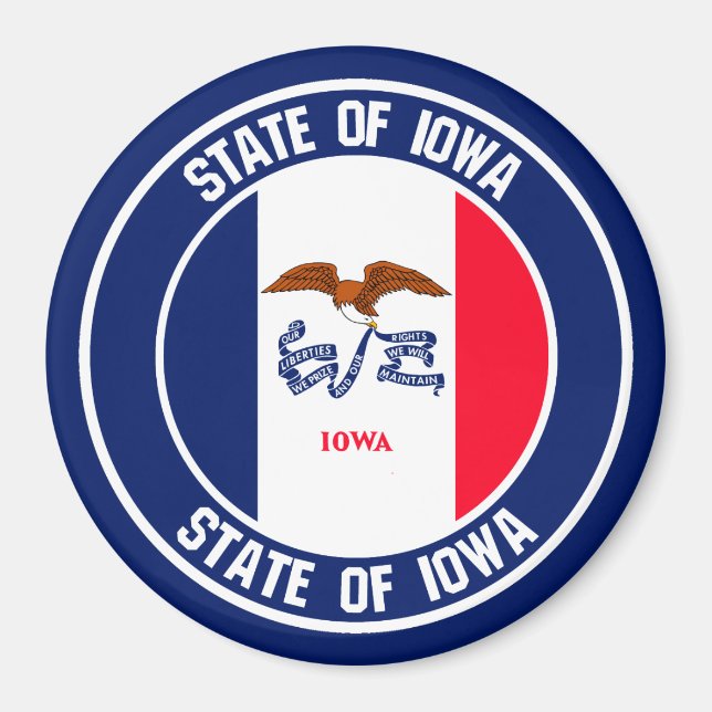 Imã Iowa Round Emblem (Frente)