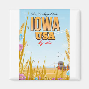 Imã Iowa USA "The Hawkeye State" poster de viagens de