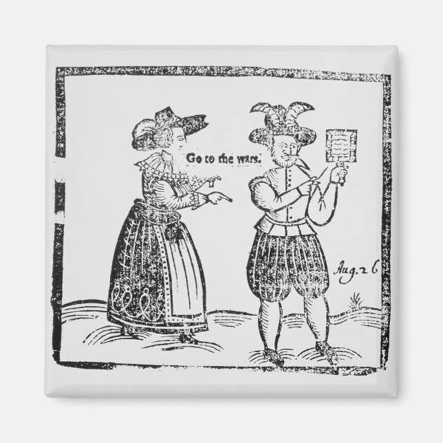 Imã Ir às guerras, ilustração de um sapato de panfleto (Frente)