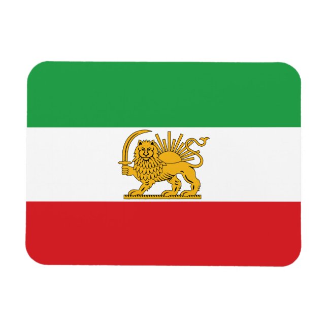 Ímã Iran Flag Lion And Sun Shah of Iran Flag (Horizontal)