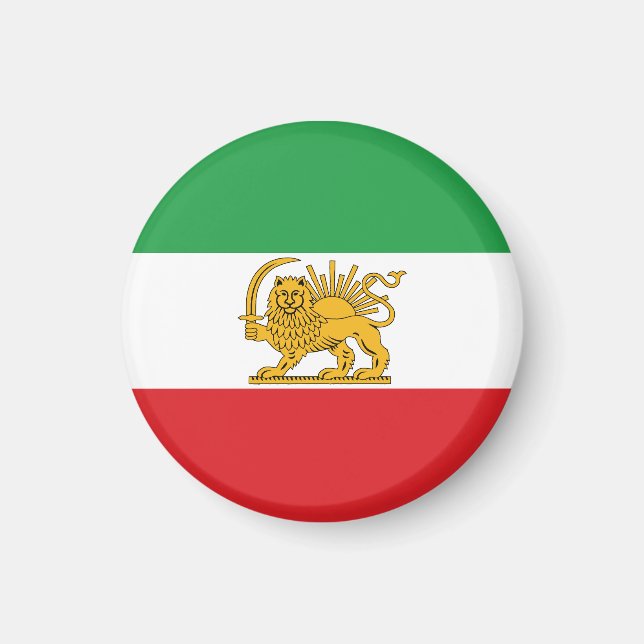 Imã Iran Flag Lion And Sun Shah of Iran Flag Magnet (Frente)