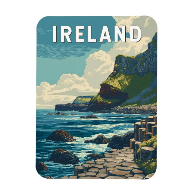 Ímã Ireland Illustration Travel Art Vintage (Vertical)