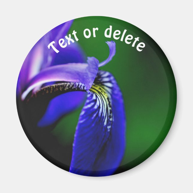 Imã Íris Personalizada Flor Bandeira Azul (Frente)
