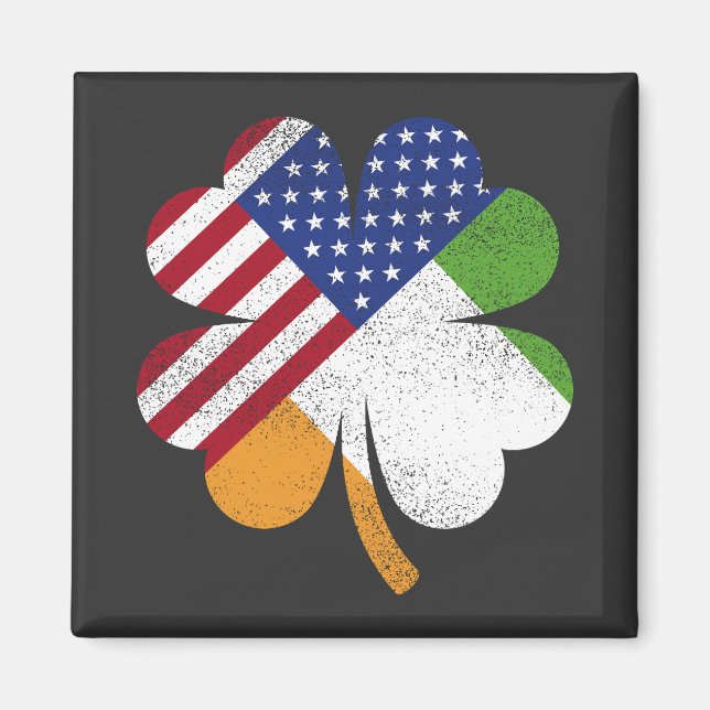 Imã Irish American Flag Square (Frente)
