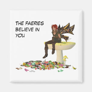 Imã Irish Boy Fairy Sobre O Magnet Do Cogumelo
