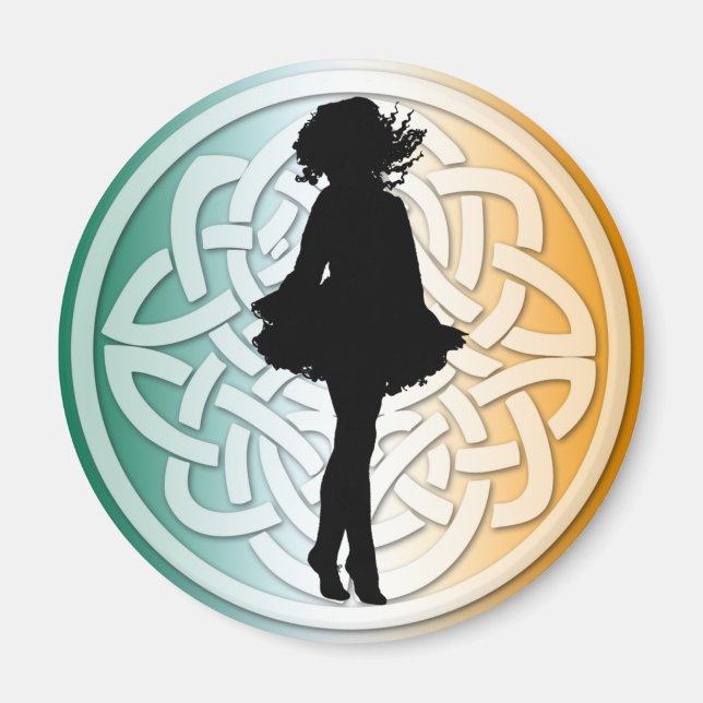 Imã Irish Dancer Celtic Flag Magnet (Frente)