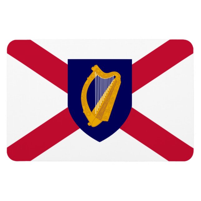 Ímã Irish Flag Magnet - Cross & Harp Shield (Horizontal)