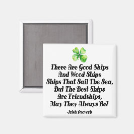 Imã Irish Friendship Ships Proverb Four Leaf Clover 