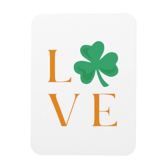 Ímã Irish Love Shamrock Orange and Green Magnet (Vertical)