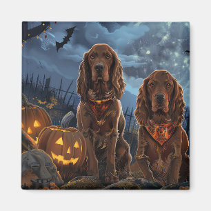Imã Irish Red Setter Halloween Assustador