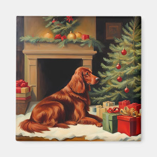 Imã Irish Setter Christmas