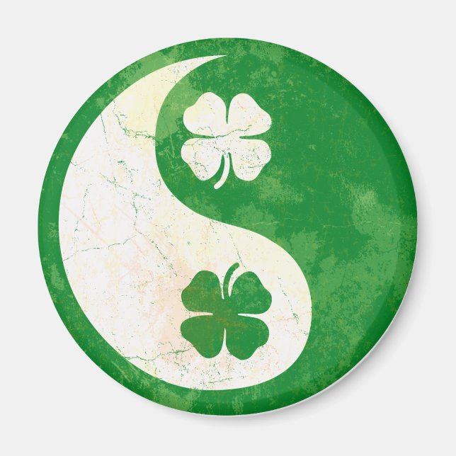 Imã Irish Shamrock Yin Yang (Frente)
