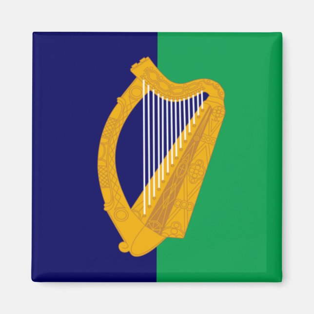 Imã Irlanda Magnet - Harp on Blue & Green (Frente)