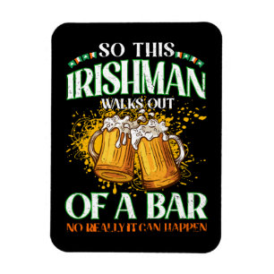 Ímã Irlandês Bebendo Cerveja Dia de São Patrício