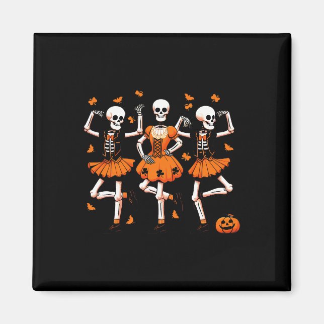 Imã Irlandês Dançando Esqueletos Spooky Dance Hallowee (Frente)