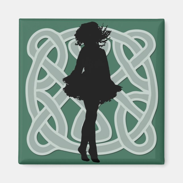 Imã Irlandês Dancer Celta Magnet Verde (Frente)