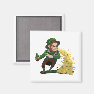 Imã Irlandês Leprechaun Tossing Lucky Cookies Engraçad