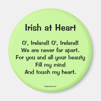 Imã Irlandês no Coração Proverb Magnet