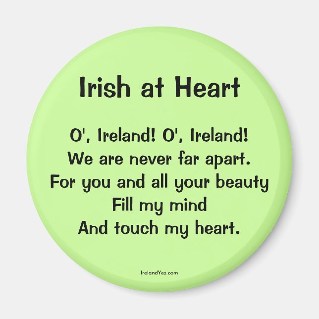 Imã Irlandês no Coração Proverb Magnet (Frente)