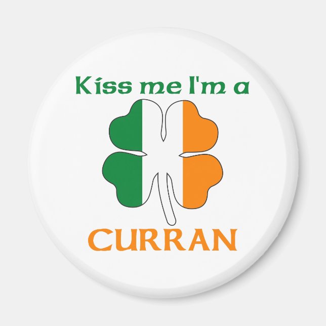 Imã Irlandês Personalizado Me Beija Sou Curran (Frente)