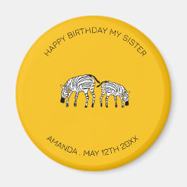 Imã Irmã Aniversário, Zebras Quenianas Bonitas e Feliz