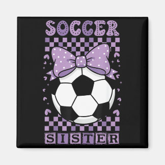 Imã Irmã de futebol legal bola roxa fofa laço coquete