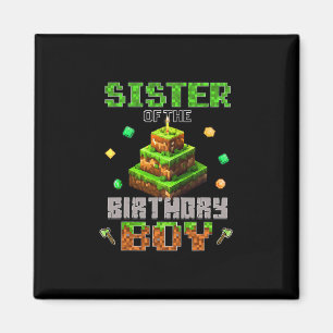 Imã Irmã Do Menino Do Aniversário Festa Video Gamer Pi