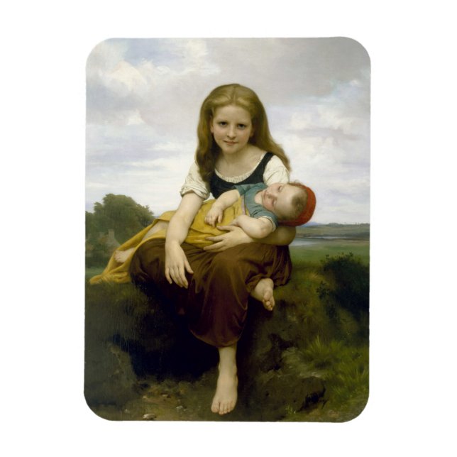 Ímã Irmã mais velha de William-Adolphe Bouguereau (Vertical)
