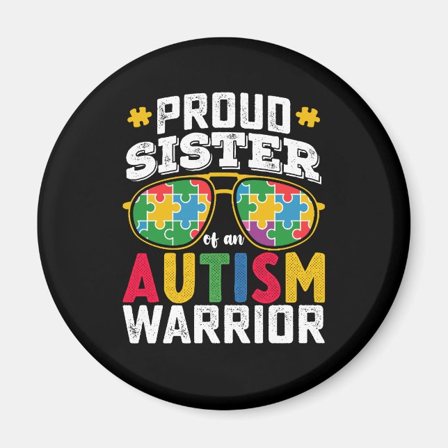 Imã Irmã Orgulhosa De Uma Família Guerreira Autismo (Frente)